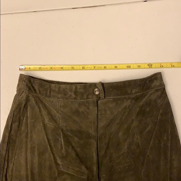 Vintage The Limited Olive Green Suede Skirt Sz 10 - Picture 6 of 8